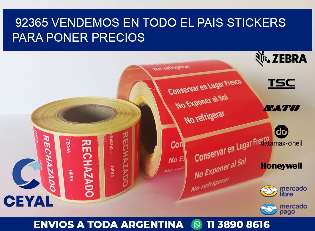 92365 VENDEMOS EN TODO EL PAIS STICKERS PARA PONER PRECIOS