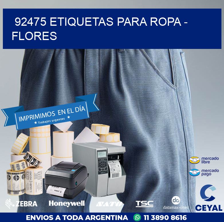 92475 ETIQUETAS PARA ROPA - FLORES