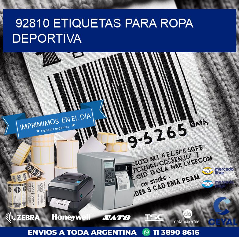 92810 ETIQUETAS PARA ROPA DEPORTIVA