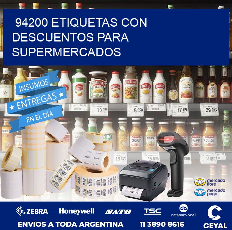 94200 ETIQUETAS CON DESCUENTOS PARA SUPERMERCADOS