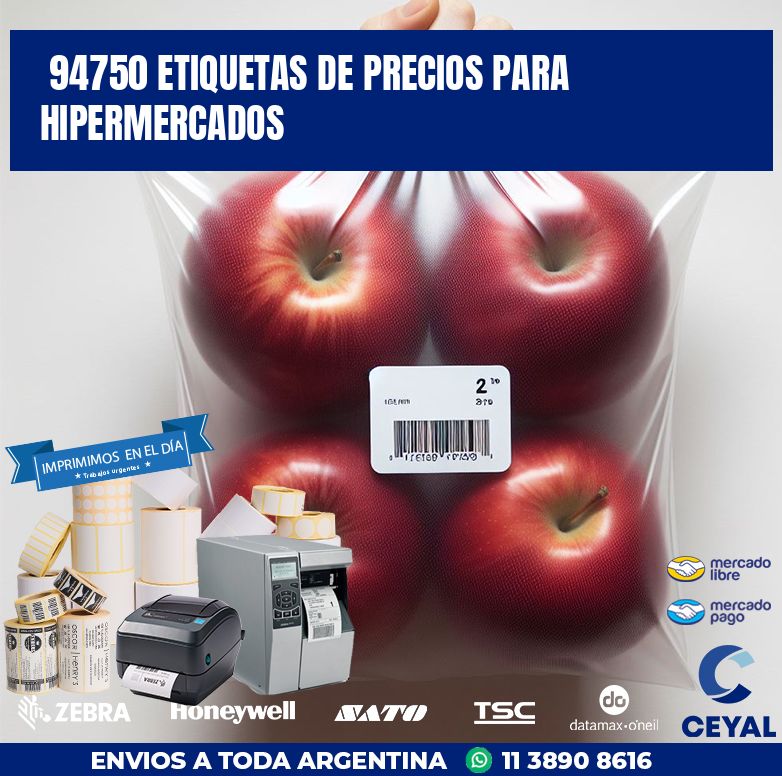 94750 ETIQUETAS DE PRECIOS PARA HIPERMERCADOS