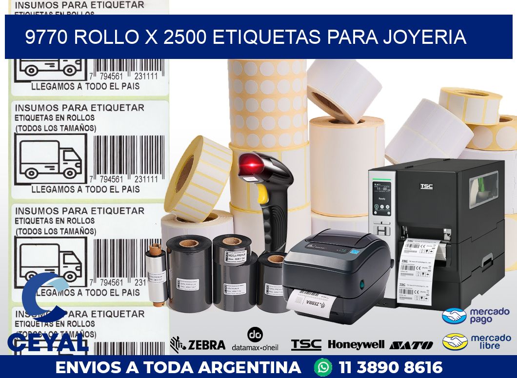 9770 ROLLO X 2500 ETIQUETAS PARA JOYERIA