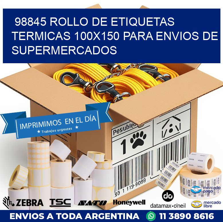 98845 ROLLO DE ETIQUETAS TERMICAS 100X150 PARA ENVIOS DE SUPERMERCADOS
