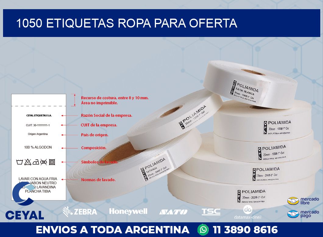 1050 ETIQUETAS ROPA PARA OFERTA