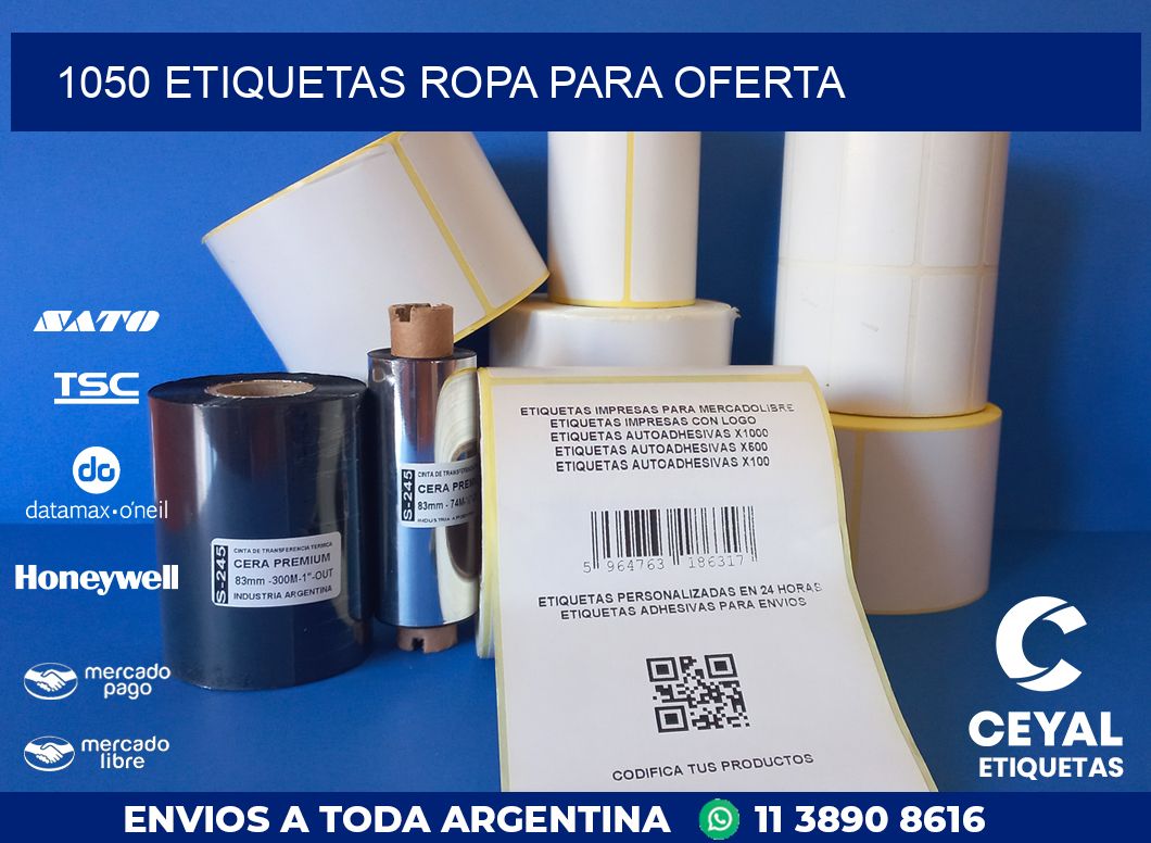 1050 ETIQUETAS ROPA PARA OFERTA
