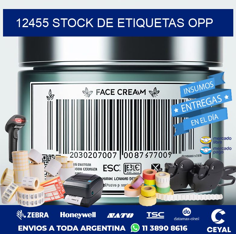 12455 STOCK DE ETIQUETAS OPP