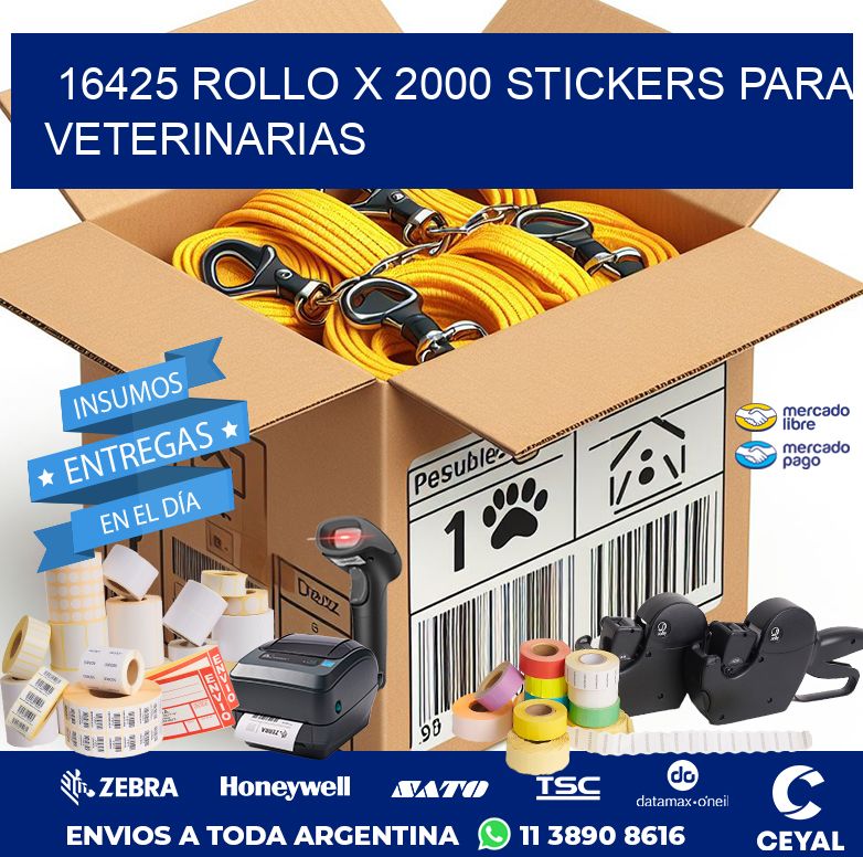 16425 ROLLO X 2000 STICKERS PARA VETERINARIAS