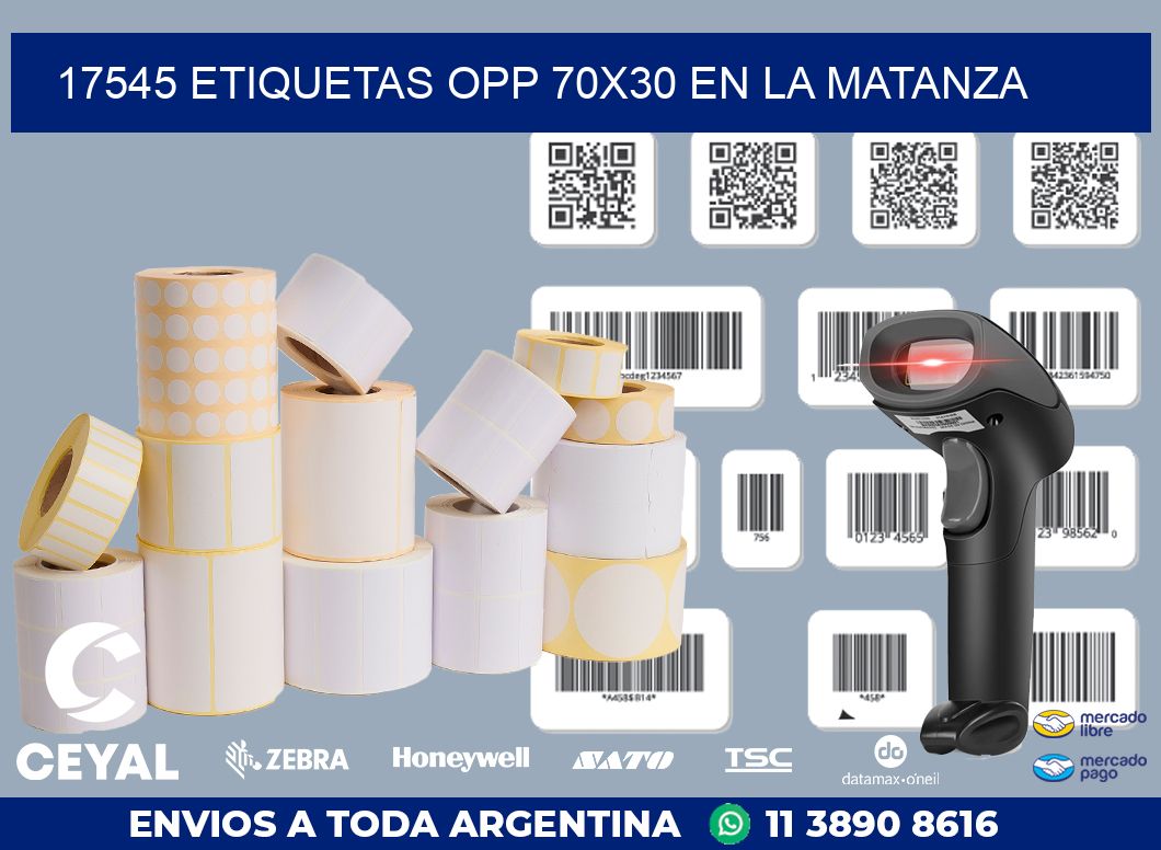 17545 ETIQUETAS OPP 70X30 EN LA MATANZA