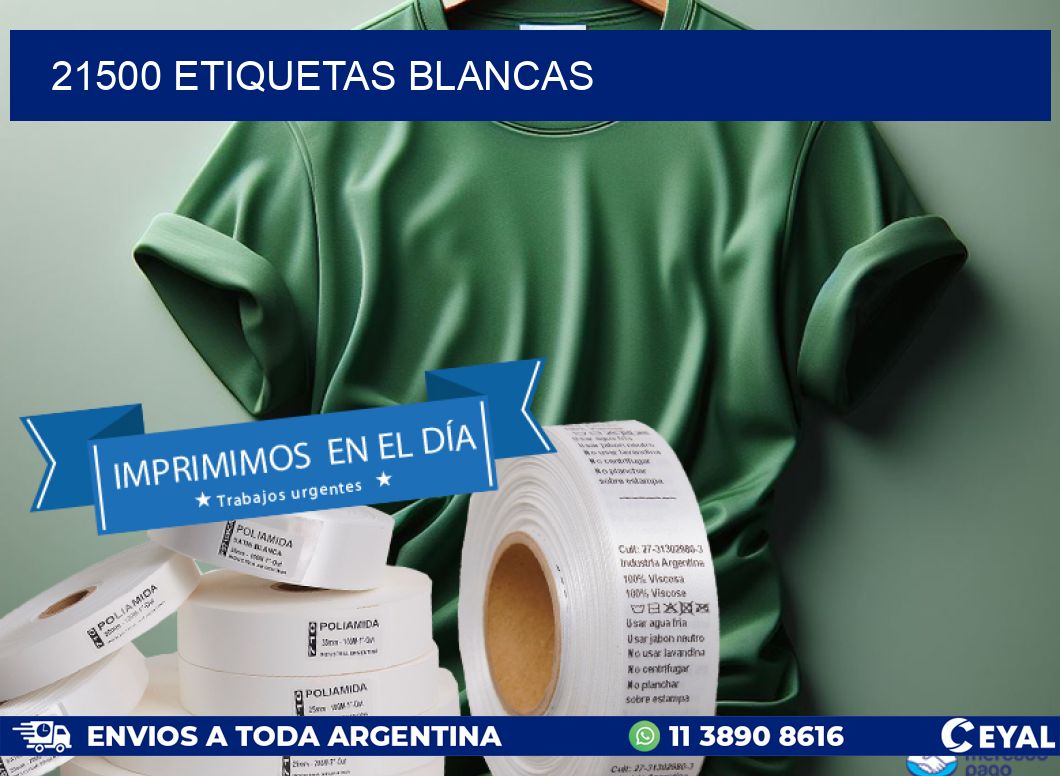 21500 ETIQUETAS BLANCAS