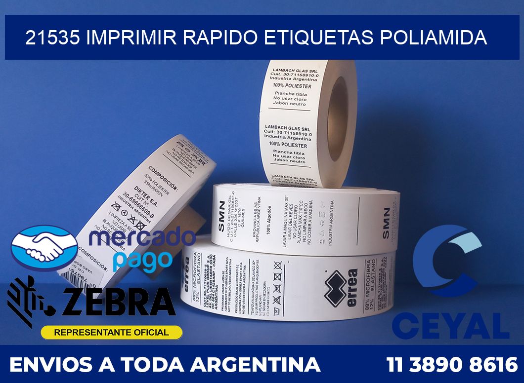21535 IMPRIMIR RAPIDO ETIQUETAS POLIAMIDA