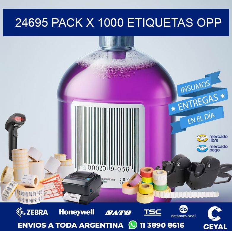 24695 PACK X 1000 ETIQUETAS OPP