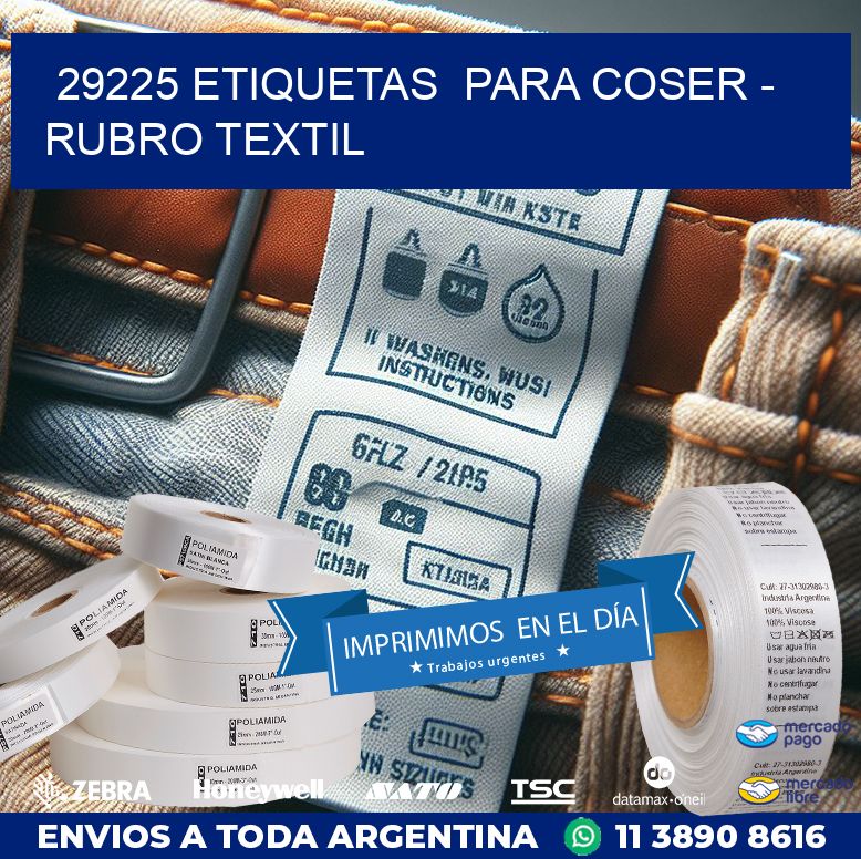 29225 ETIQUETAS  PARA COSER - RUBRO TEXTIL