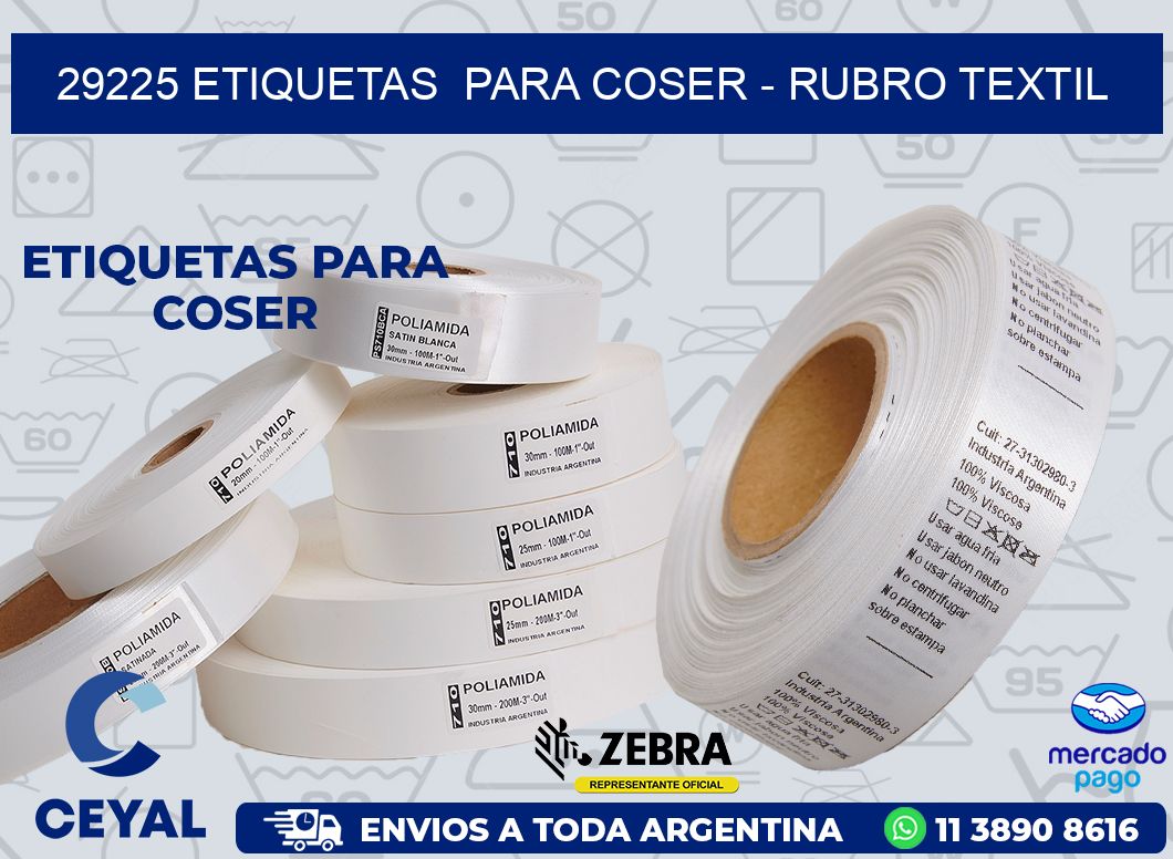 29225 ETIQUETAS  PARA COSER - RUBRO TEXTIL