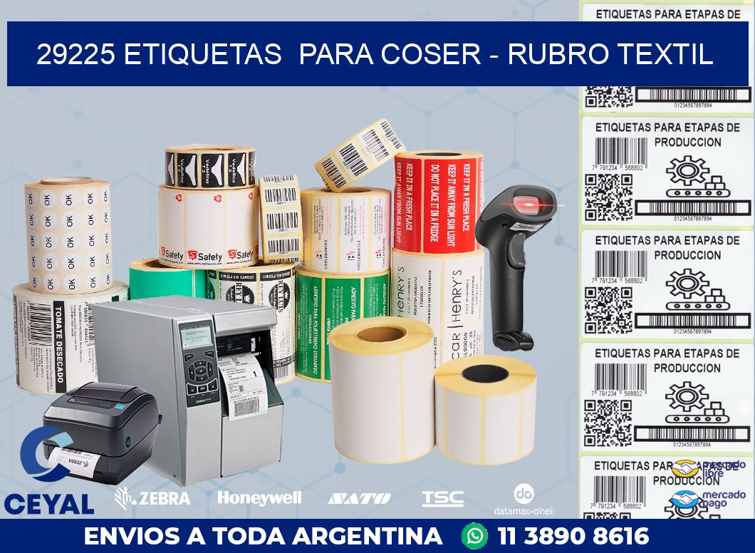 29225 ETIQUETAS  PARA COSER - RUBRO TEXTIL
