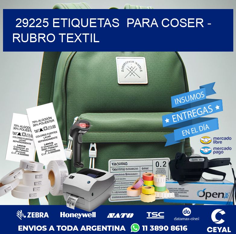 29225 ETIQUETAS  PARA COSER – RUBRO TEXTIL