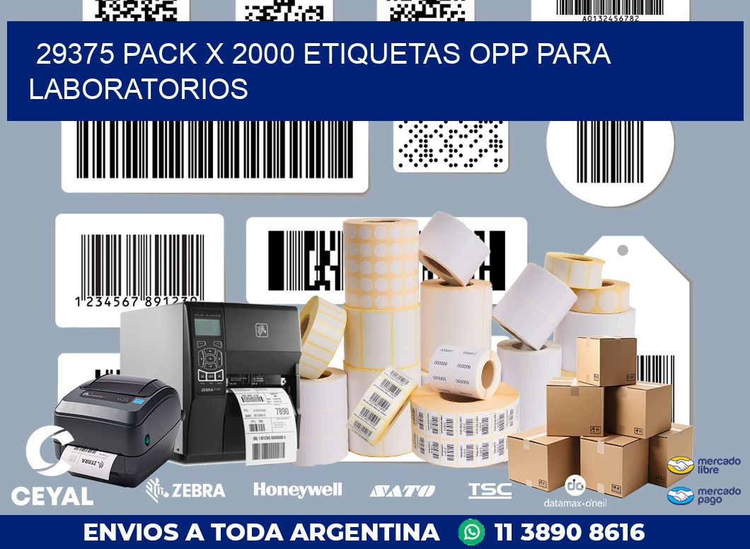 29375 PACK X 2000 ETIQUETAS OPP PARA LABORATORIOS