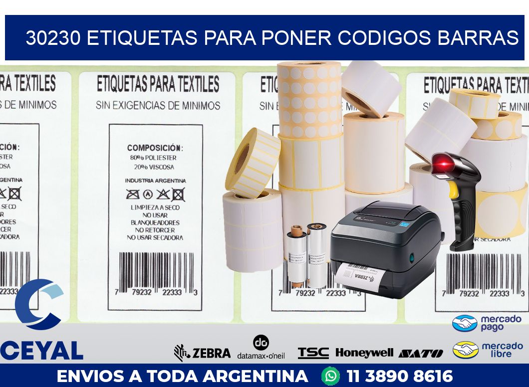 30230 ETIQUETAS PARA PONER CODIGOS BARRAS