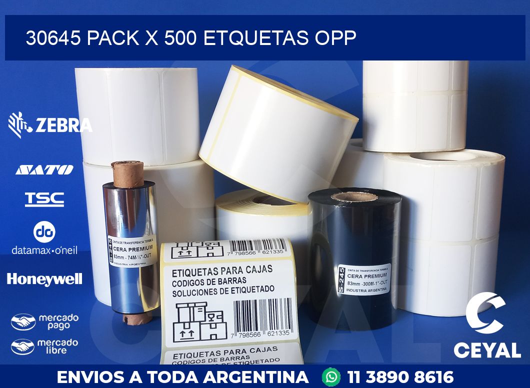 30645 PACK X 500 ETQUETAS OPP