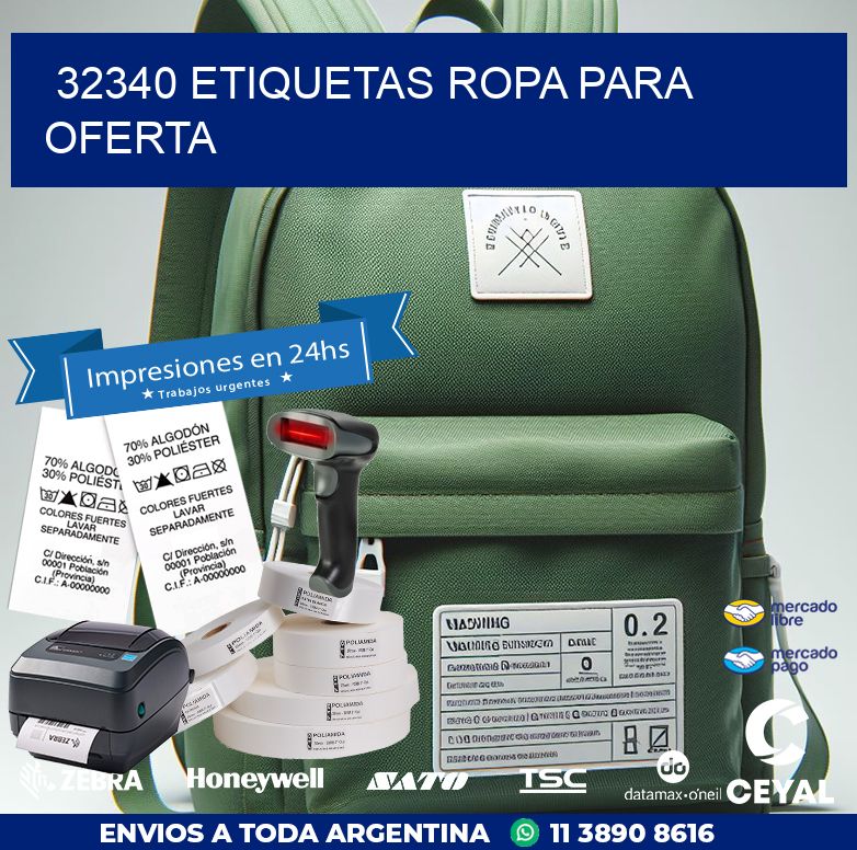 32340 ETIQUETAS ROPA PARA OFERTA