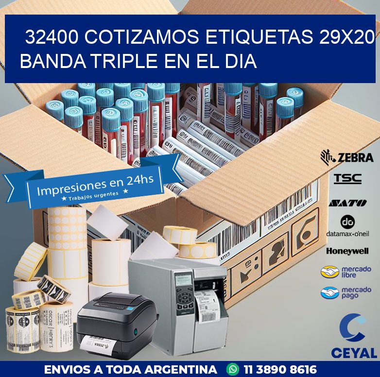 32400 COTIZAMOS ETIQUETAS 29X20 BANDA TRIPLE EN EL DIA