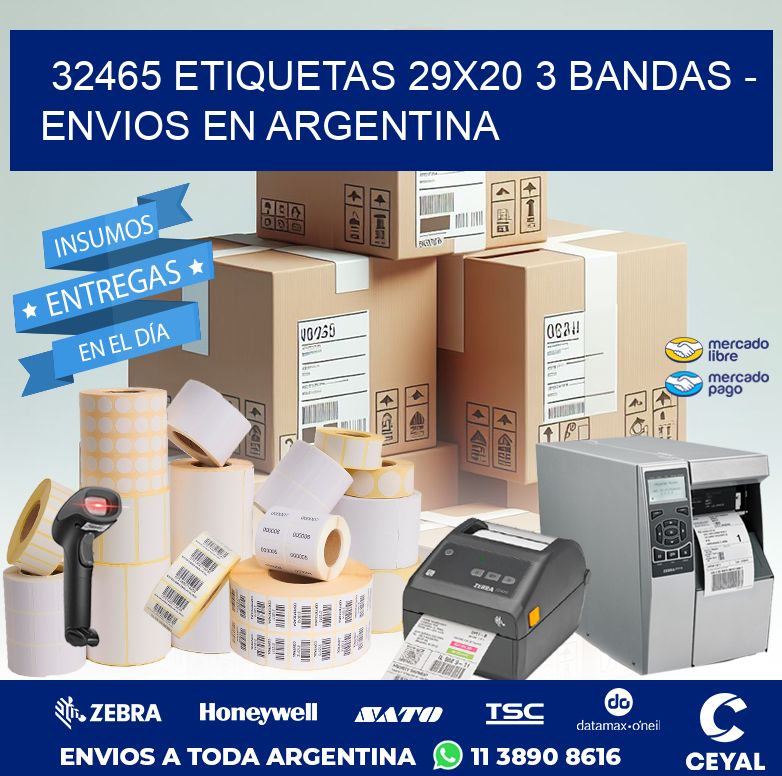 32465 ETIQUETAS 29X20 3 BANDAS - ENVIOS EN ARGENTINA