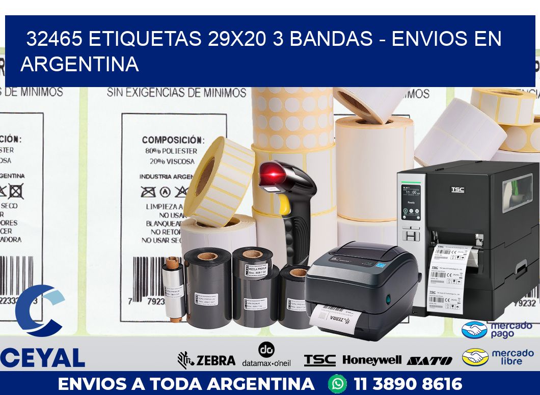 32465 ETIQUETAS 29X20 3 BANDAS – ENVIOS EN ARGENTINA