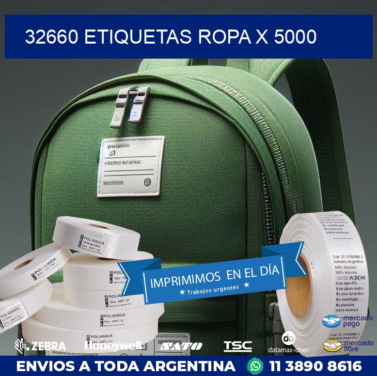 32660 ETIQUETAS ROPA X 5000