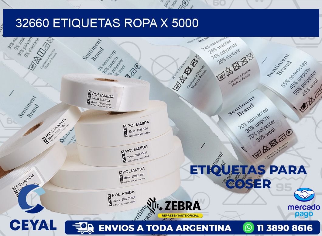 32660 ETIQUETAS ROPA X 5000