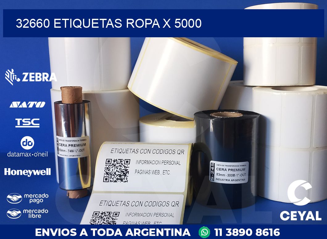 32660 ETIQUETAS ROPA X 5000