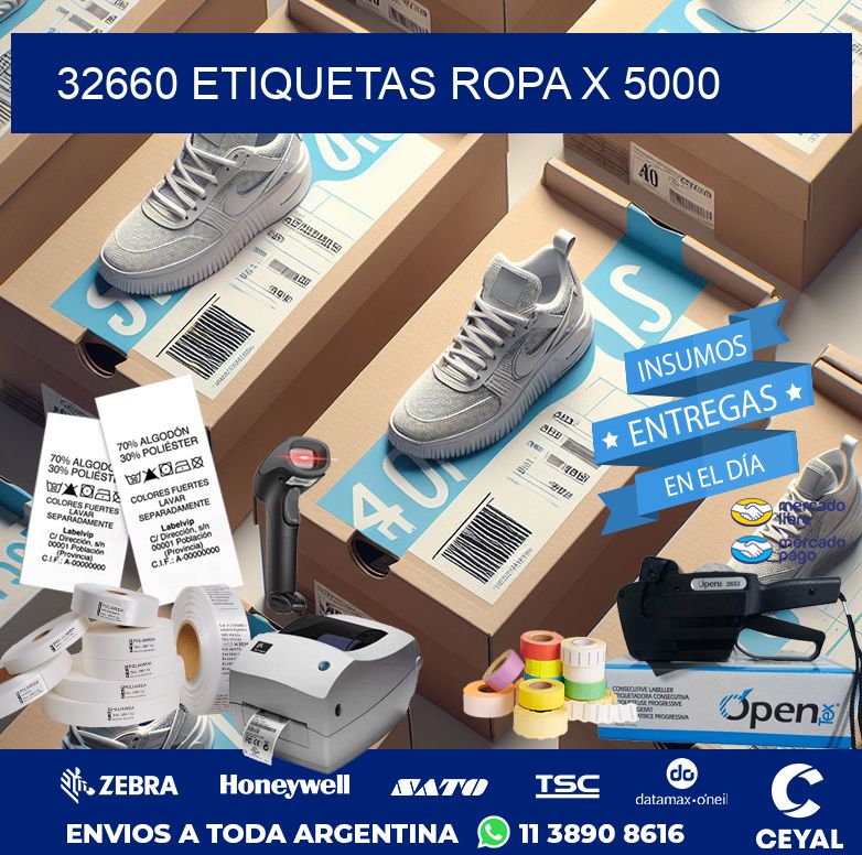 32660 ETIQUETAS ROPA X 5000