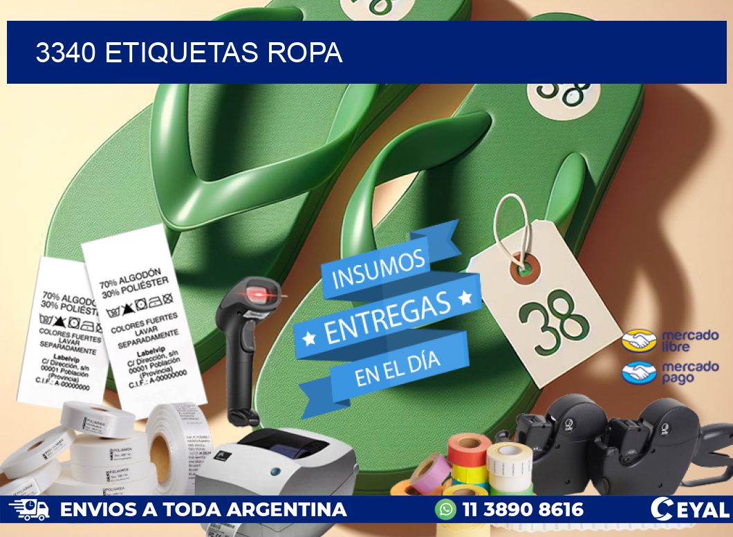 3340 ETIQUETAS ROPA