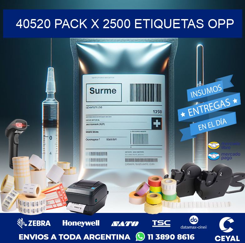 40520 PACK X 2500 ETIQUETAS OPP