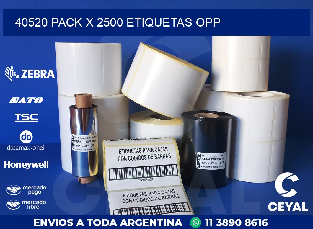 40520 PACK X 2500 ETIQUETAS OPP