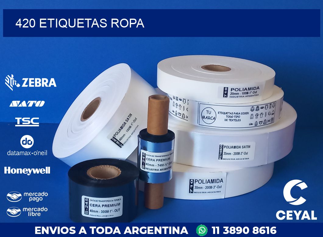 420 ETIQUETAS ROPA