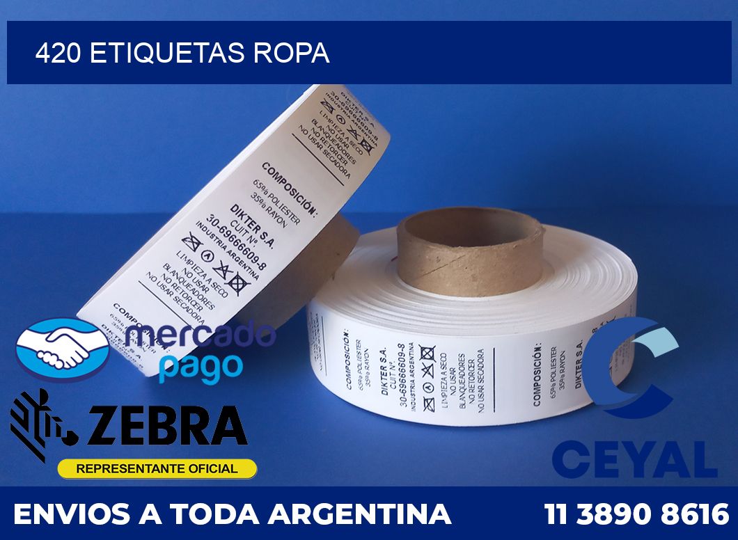 420 ETIQUETAS ROPA