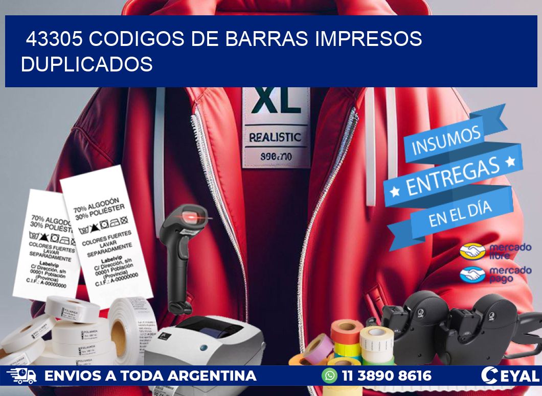 43305 Codigos de barras impresos duplicados