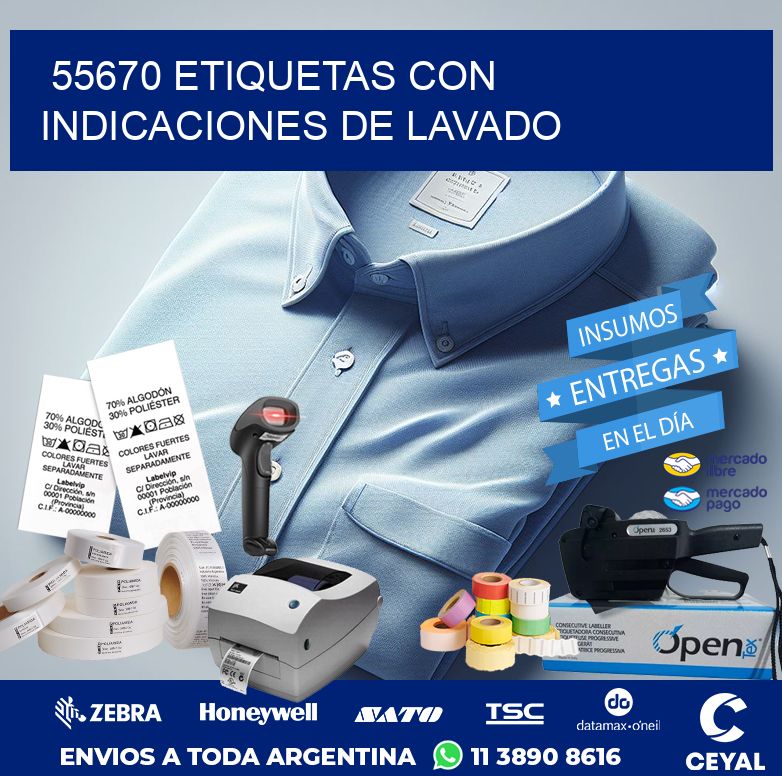 55670 ETIQUETAS CON INDICACIONES DE LAVADO