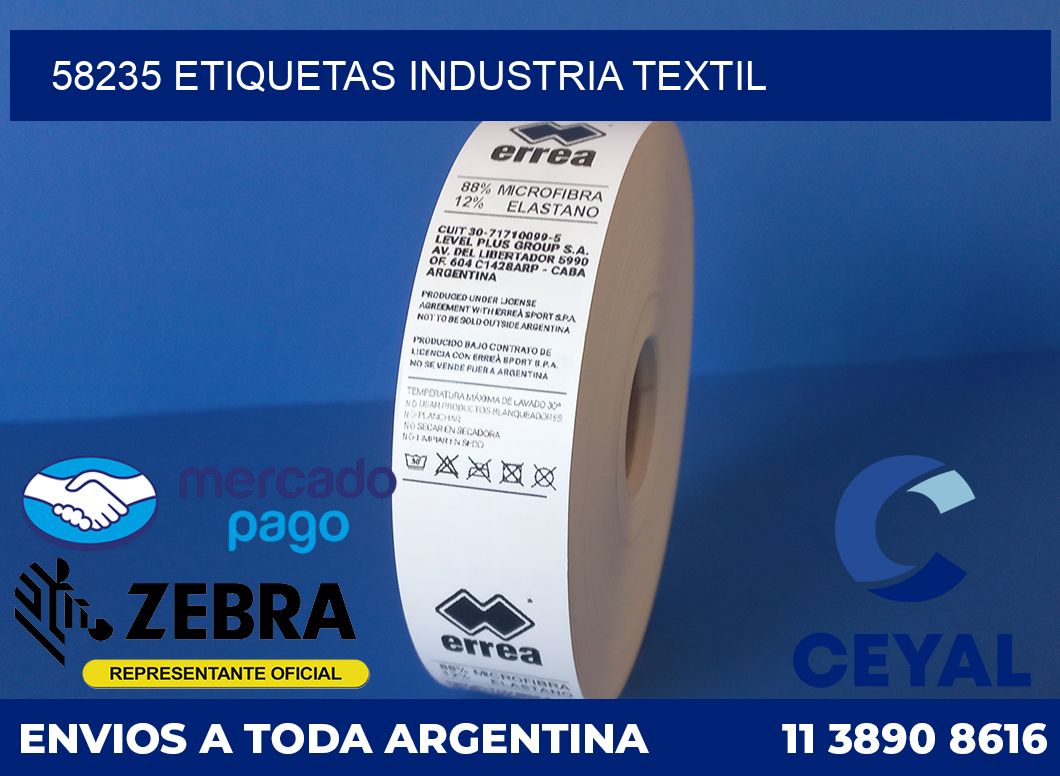 58235 ETIQUETAS INDUSTRIA TEXTIL