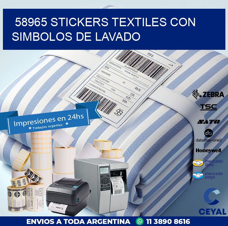 58965 STICKERS TEXTILES CON SIMBOLOS DE LAVADO