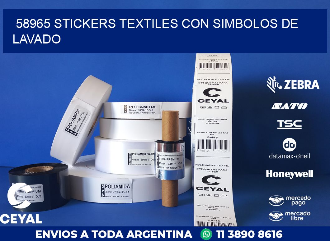 58965 STICKERS TEXTILES CON SIMBOLOS DE LAVADO