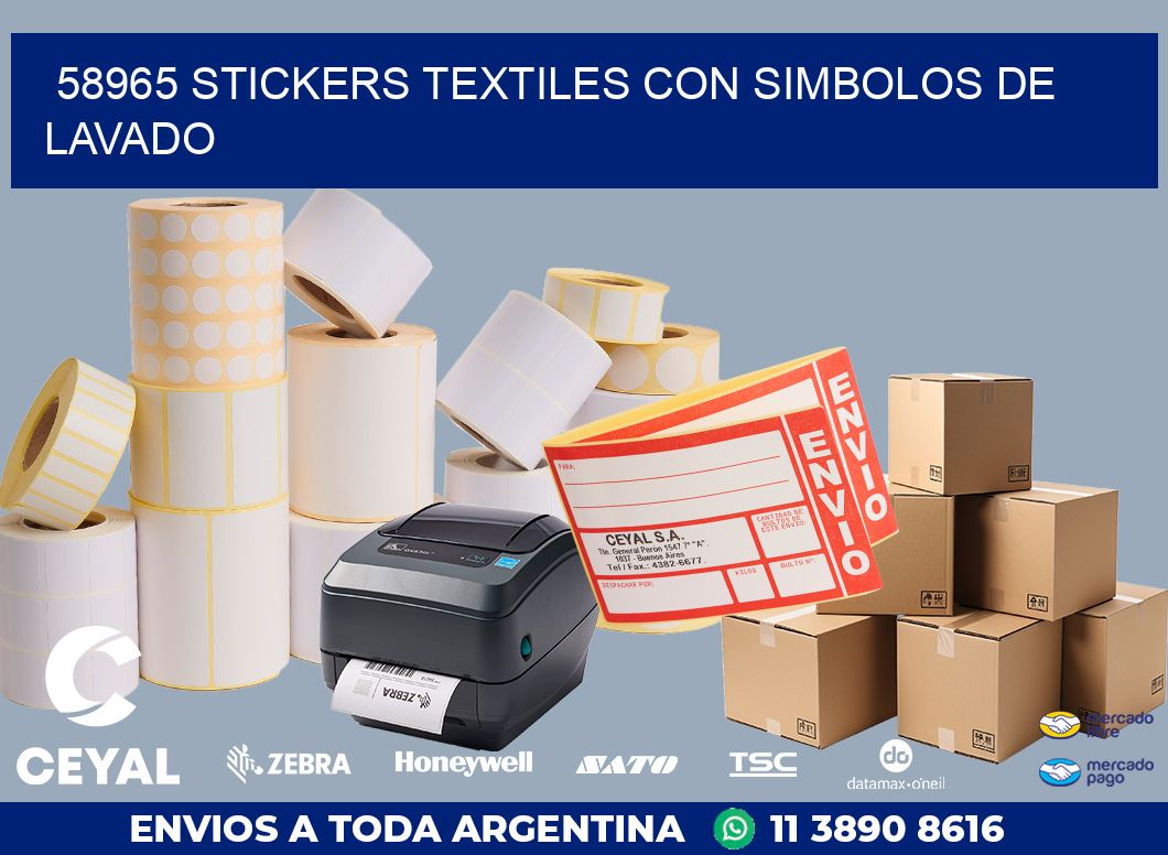 58965 STICKERS TEXTILES CON SIMBOLOS DE LAVADO