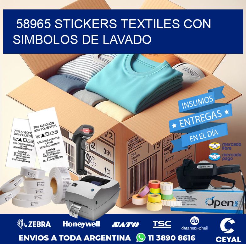 58965 STICKERS TEXTILES CON SIMBOLOS DE LAVADO