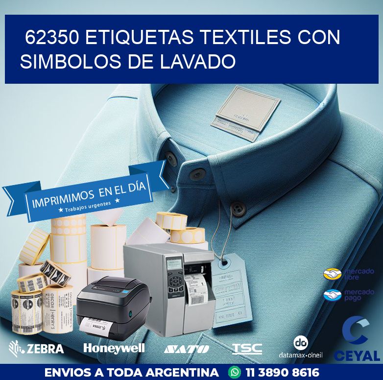 62350 ETIQUETAS TEXTILES CON SIMBOLOS DE LAVADO
