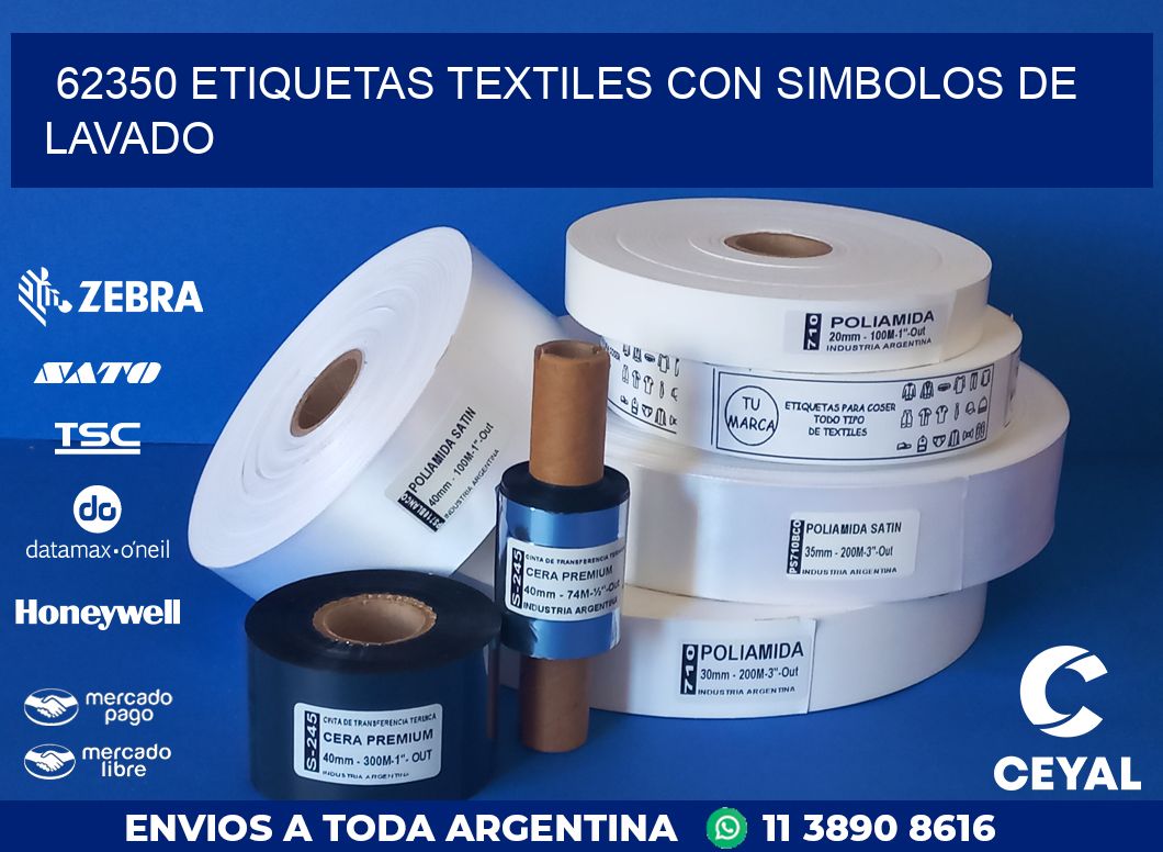 62350 ETIQUETAS TEXTILES CON SIMBOLOS DE LAVADO