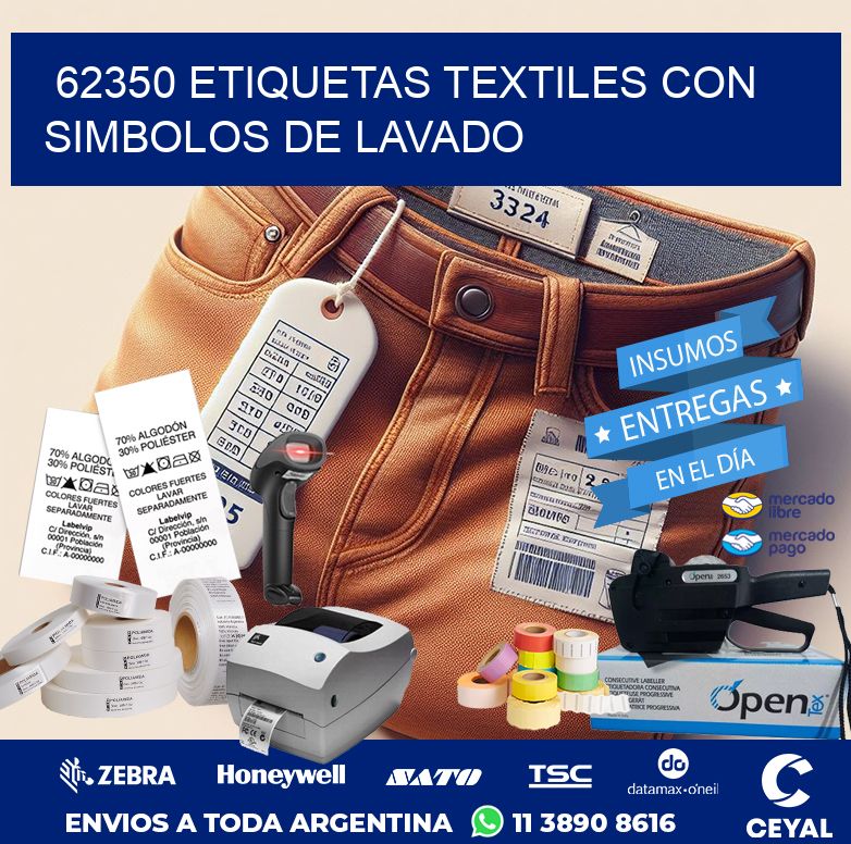 62350 ETIQUETAS TEXTILES CON SIMBOLOS DE LAVADO