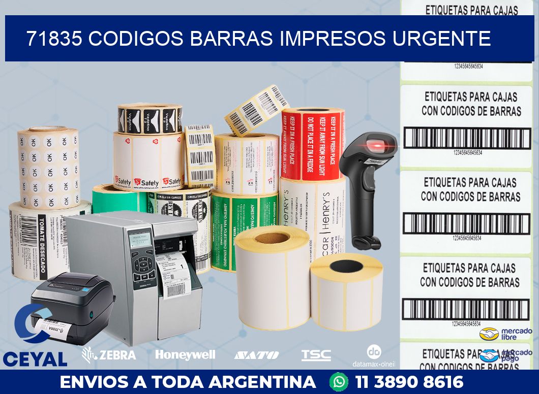 71835 CODIGOS BARRAS IMPRESOS URGENTE