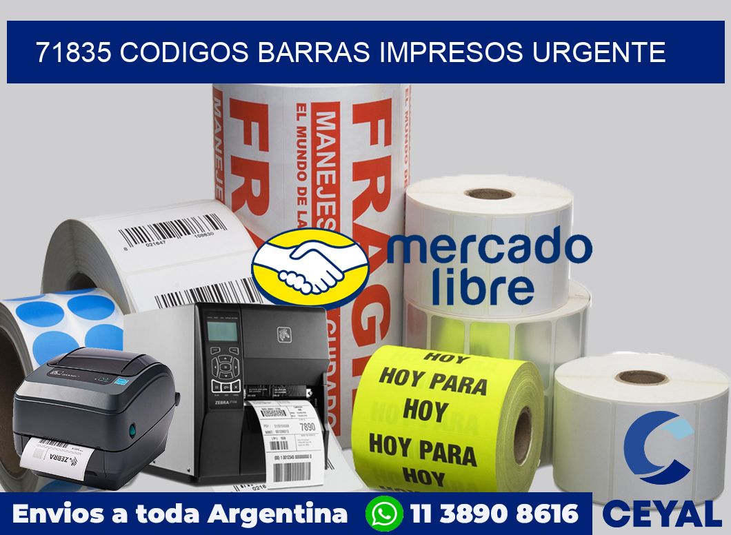 71835 CODIGOS BARRAS IMPRESOS URGENTE