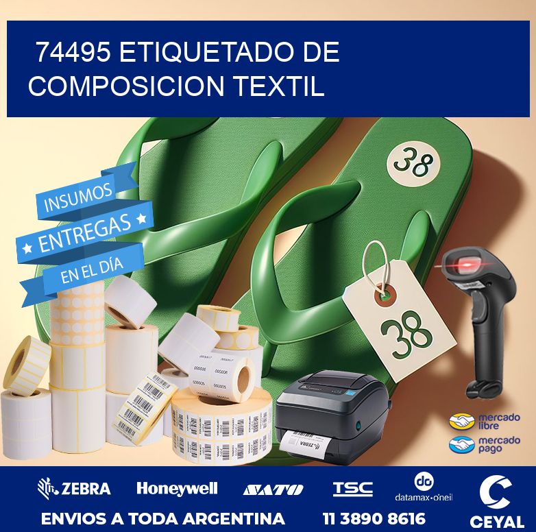74495 ETIQUETADO DE COMPOSICION TEXTIL
