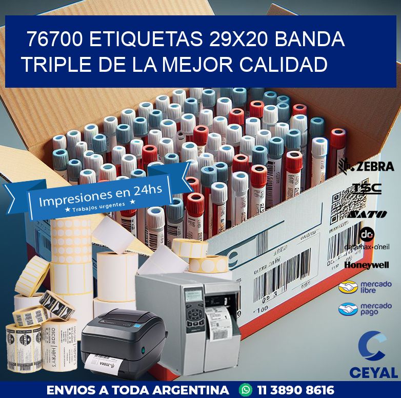 76700 ETIQUETAS 29X20 BANDA TRIPLE DE LA MEJOR CALIDAD