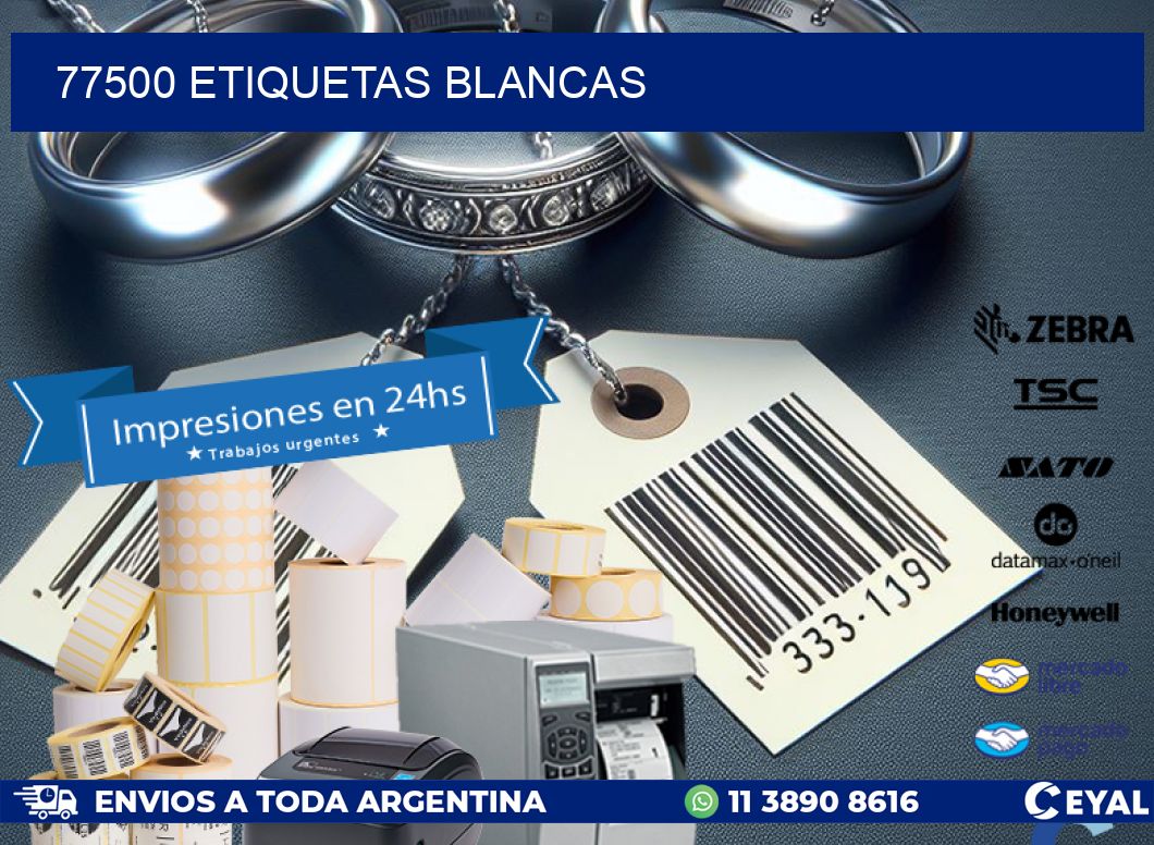 77500 ETIQUETAS BLANCAS